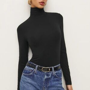 Three Dots Black Turtleneck Long Sleeve